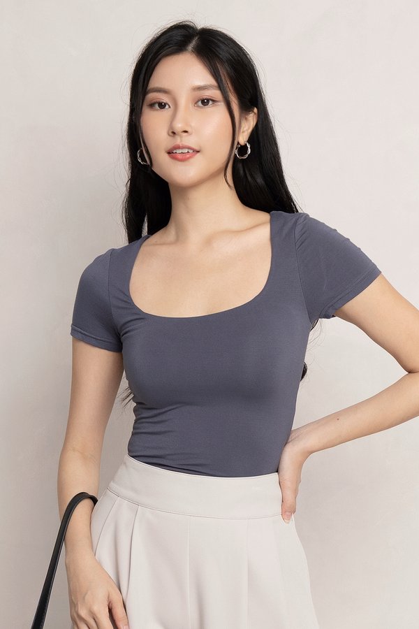 Jayla Padded Top Gunmetal Blue *MM*