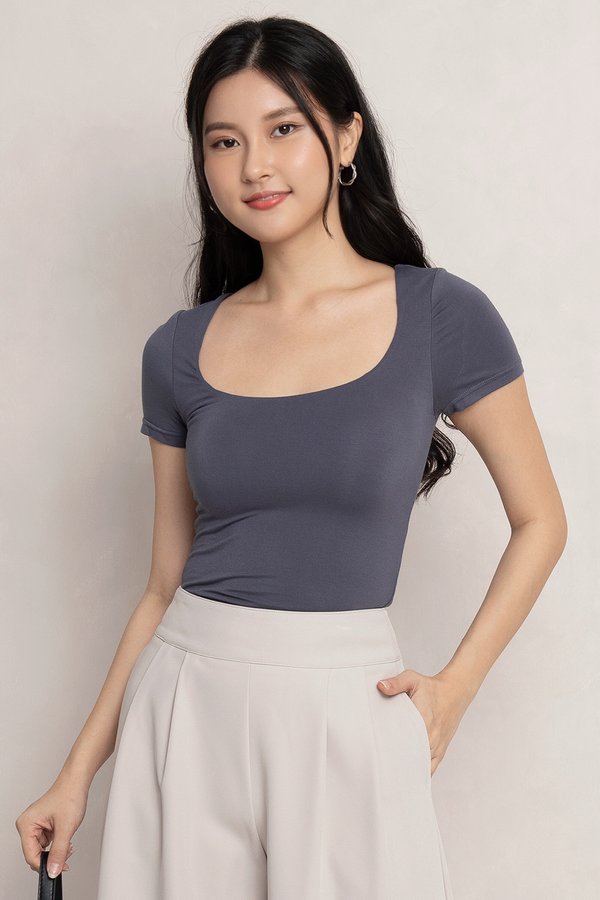 Jayla Padded Top Gunmetal Blue *MM*