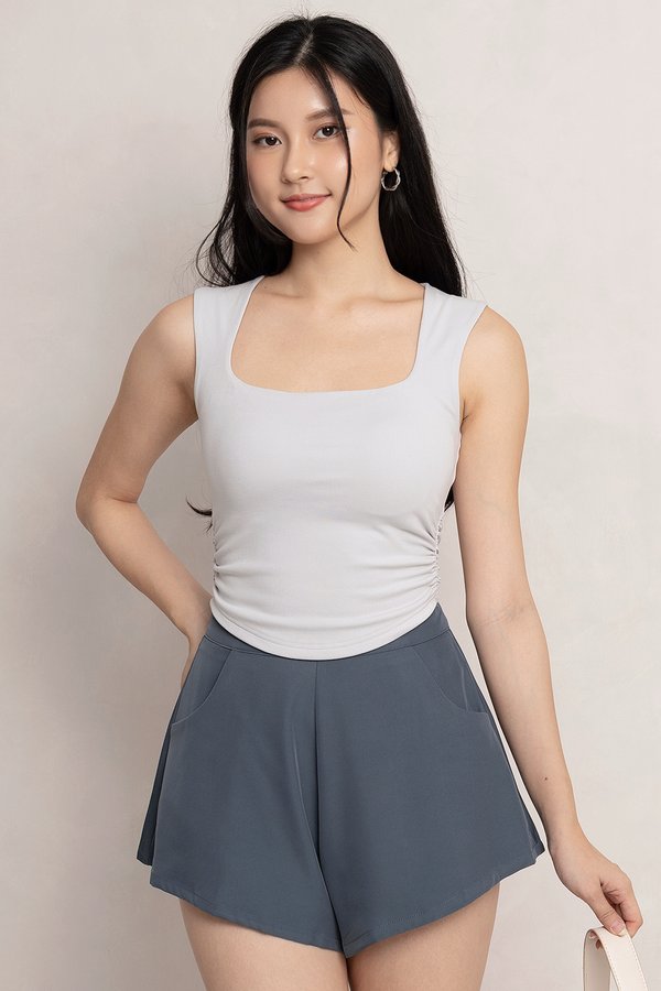 Tasha Padded Top Ice Grey Blue *PLUSH*