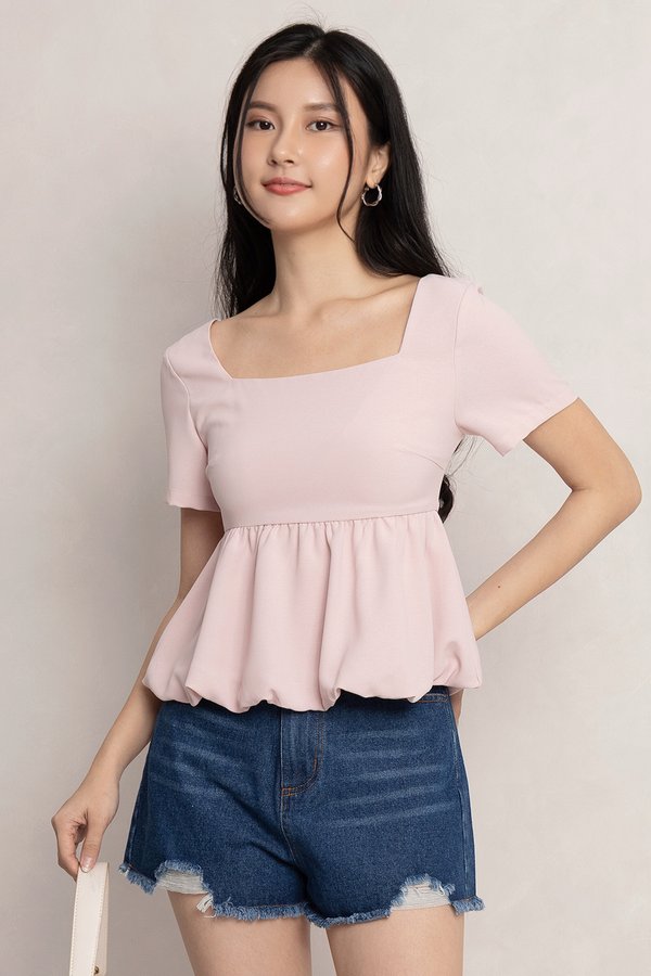 Kaylie Babydoll Top Pink