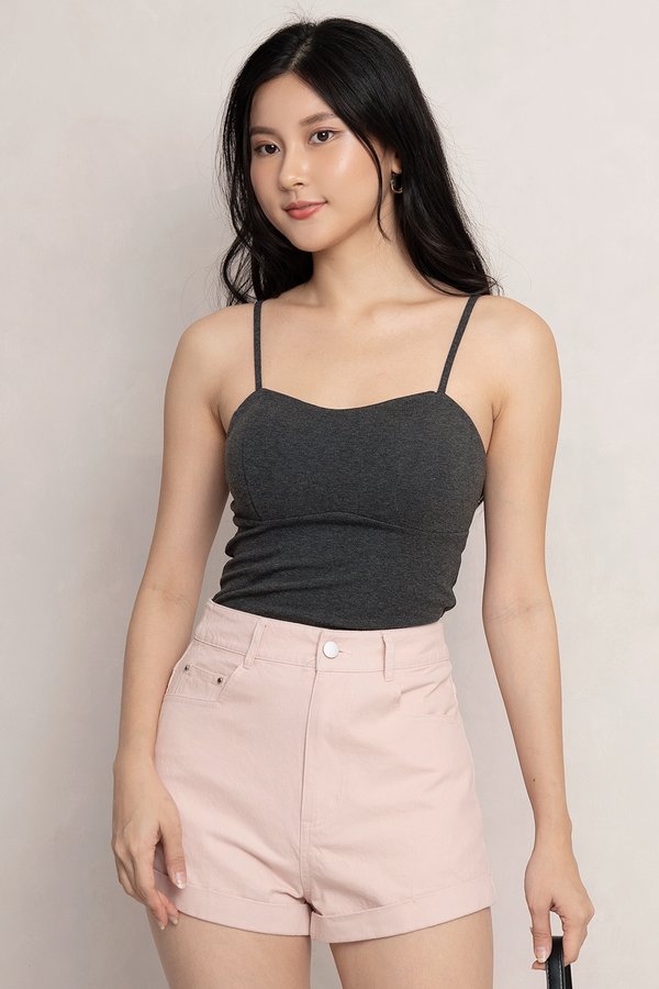 Jermaine Padded Top Dark Textured Grey *PLUSH*
