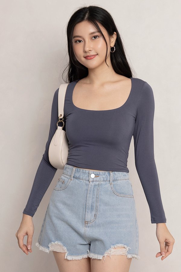 Shan Padded Top Gunmetal Blue *MM*