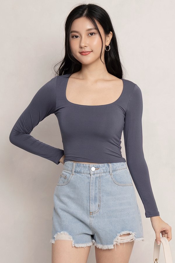 Shan Padded Top Gunmetal Blue *MM*