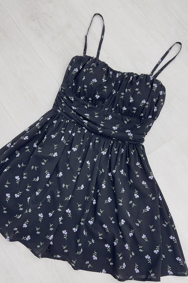 Jeanette Dress Romper Black Floral