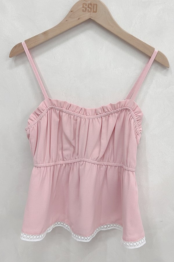 Naya Crochet Trim Top Pink