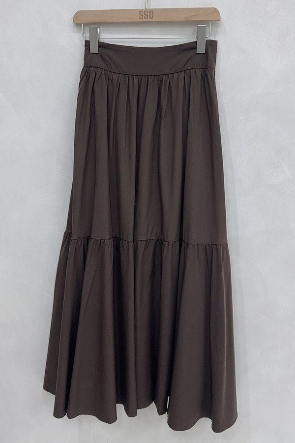Bianca Tier Skirt Dark Cocoa