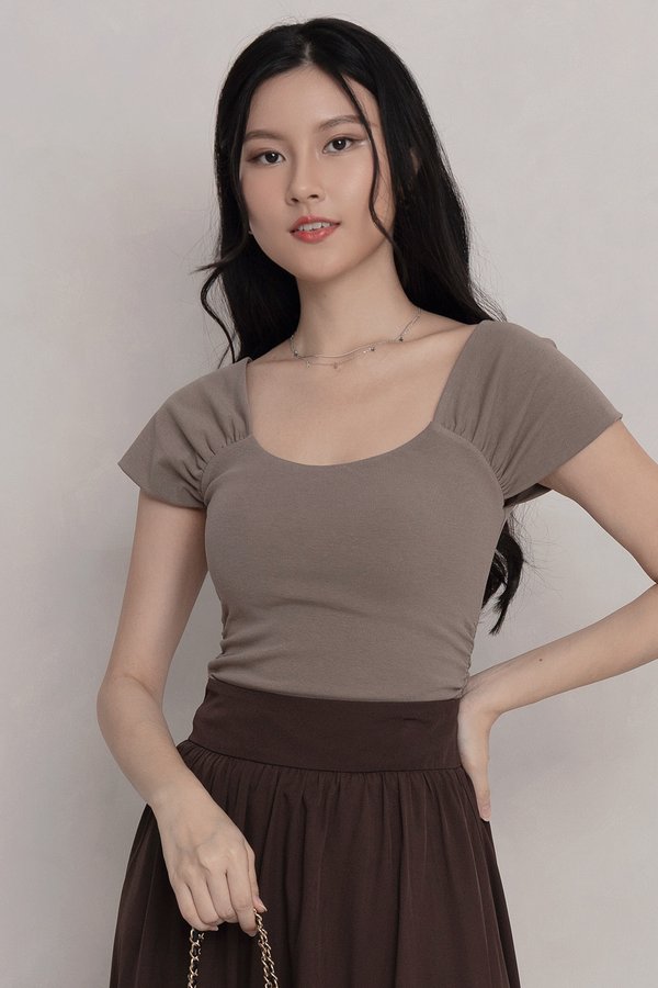 Elena Padded Top Taupe *PLUSH*