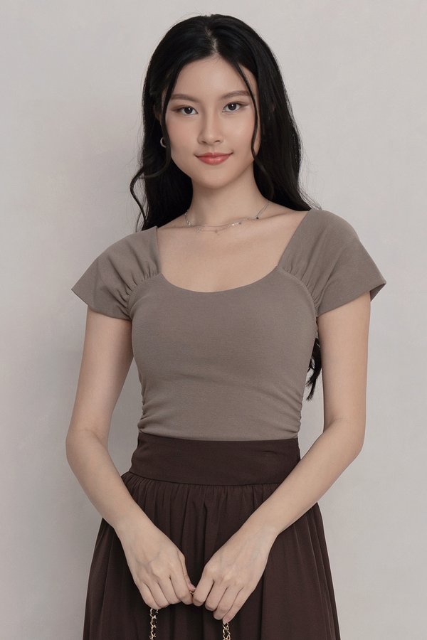 Elena Padded Top Taupe *PLUSH*