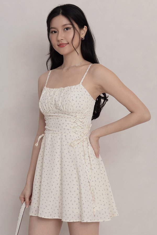 Herina Padded Romper Dress Buttermilk Floral