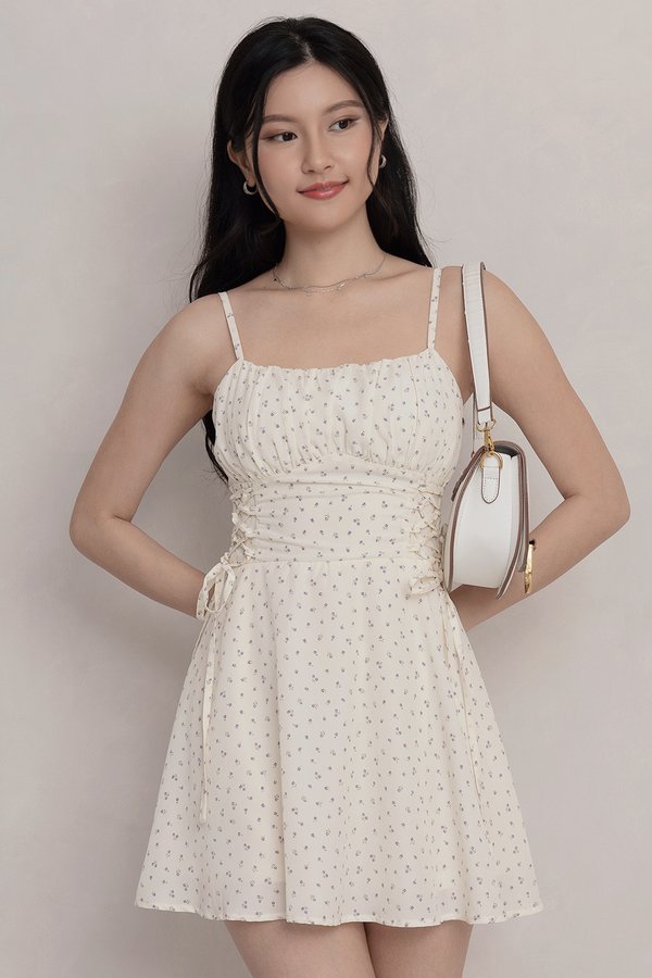 Herina Padded Romper Dress Buttermilk Floral