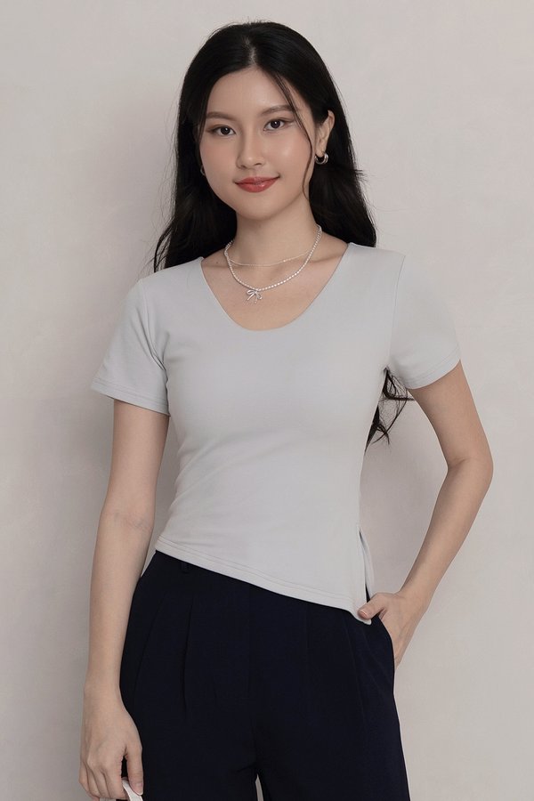 Victoria Padded Top Ice Grey Blue *PLUSH*