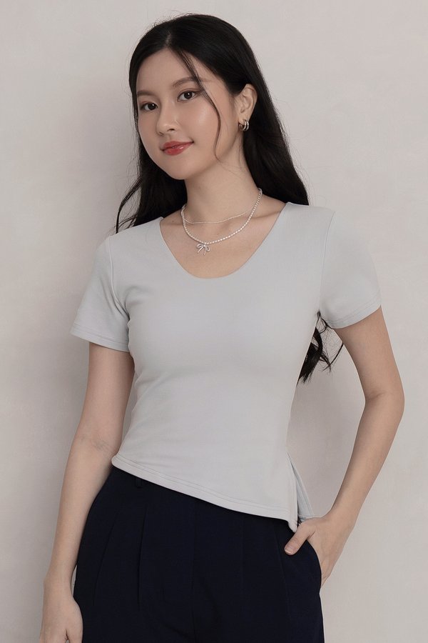 Victoria Padded Top Ice Grey Blue *PLUSH*