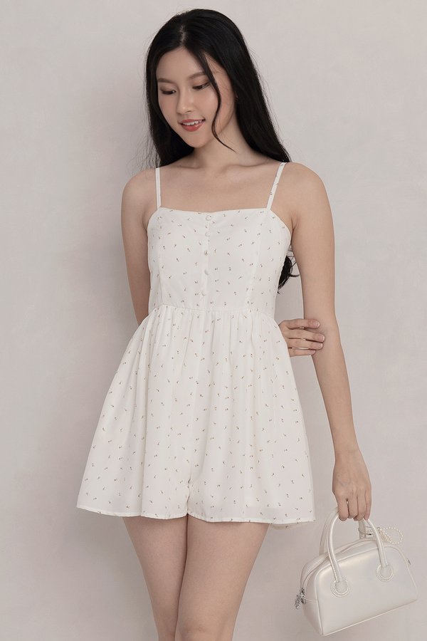 Stella Padded Romper White Floral