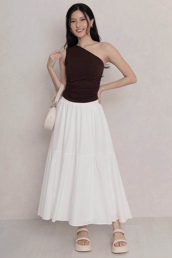 Brie Tier Skirt White