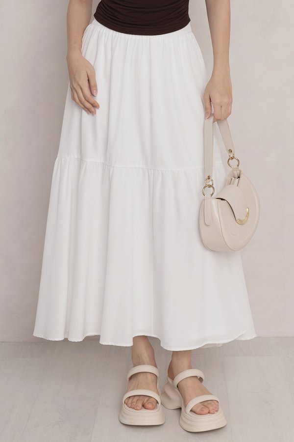 Brie Tier Skirt White
