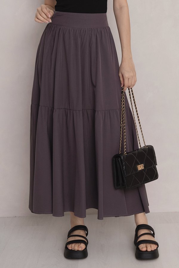 Brie Tier Skirt Slate Grey