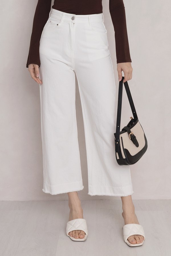 Lorah Denim Pants White