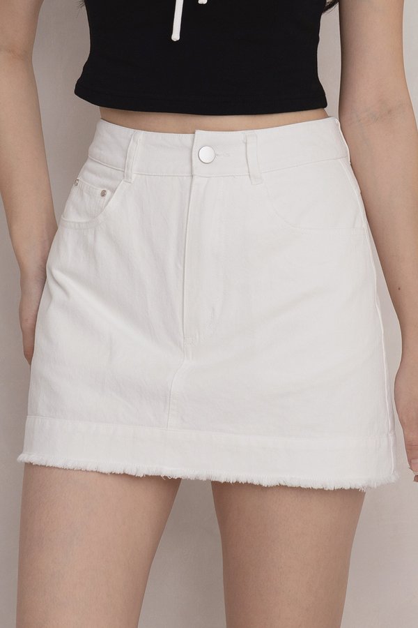 Dorah Denim Skorts White
