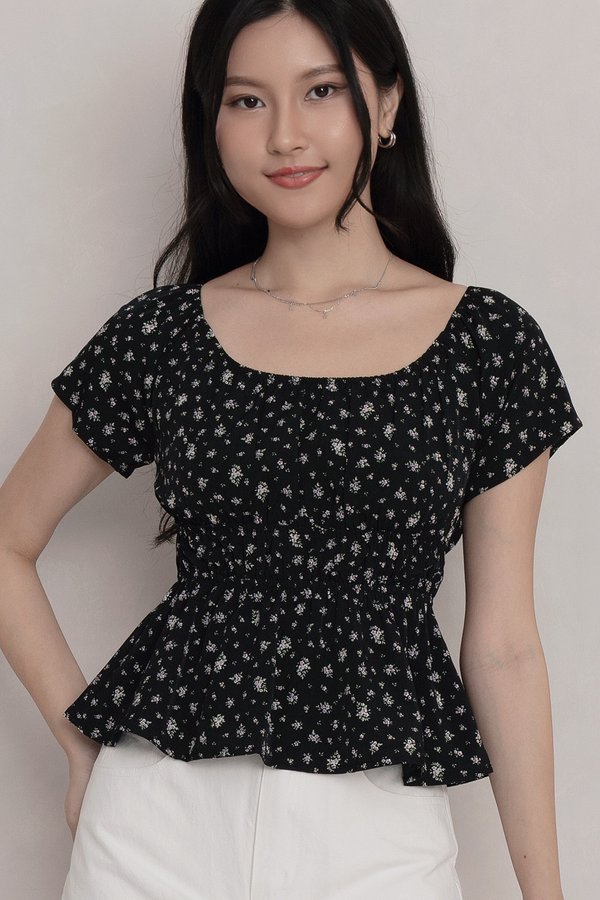 Aurora Top Black Floral