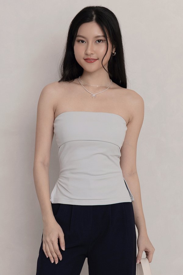Mila Padded Top Ice Grey Blue *PLUSH*