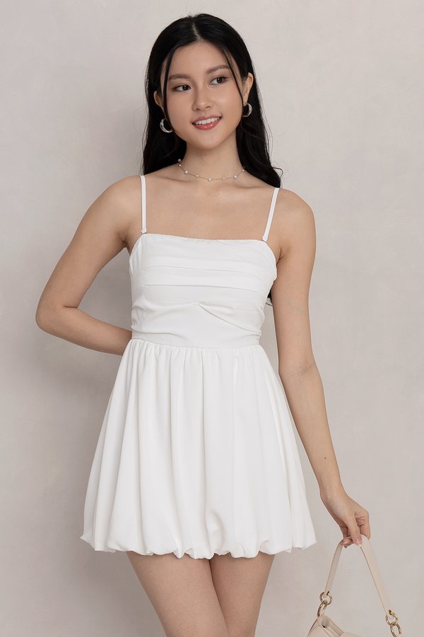 Lyra Romper Dress White
