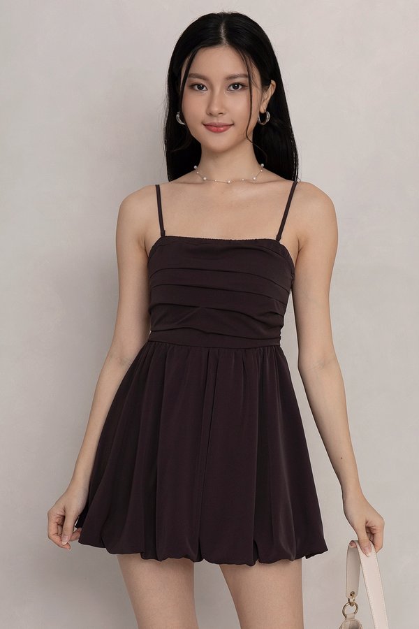 Lyra Romper Dress Dark Chocolate