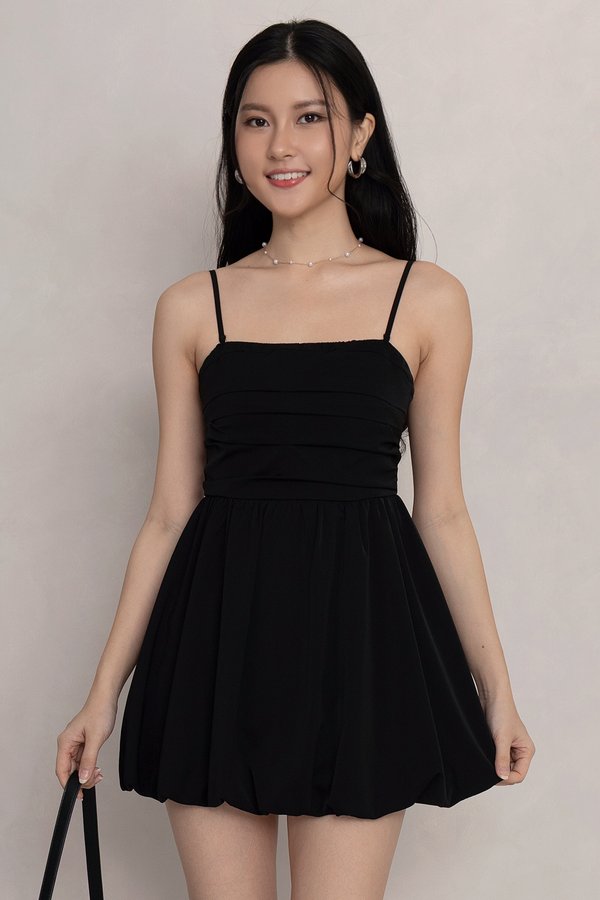 Lyra Romper Dress Black