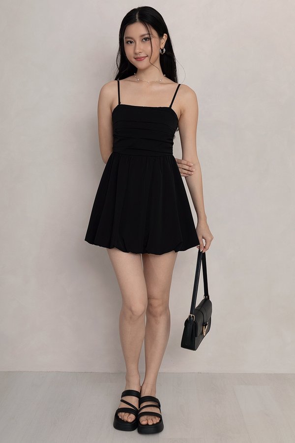 Lyra Romper Dress Black
