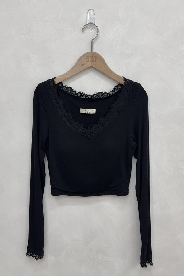 Fia Lace Padded Top Black *MM*