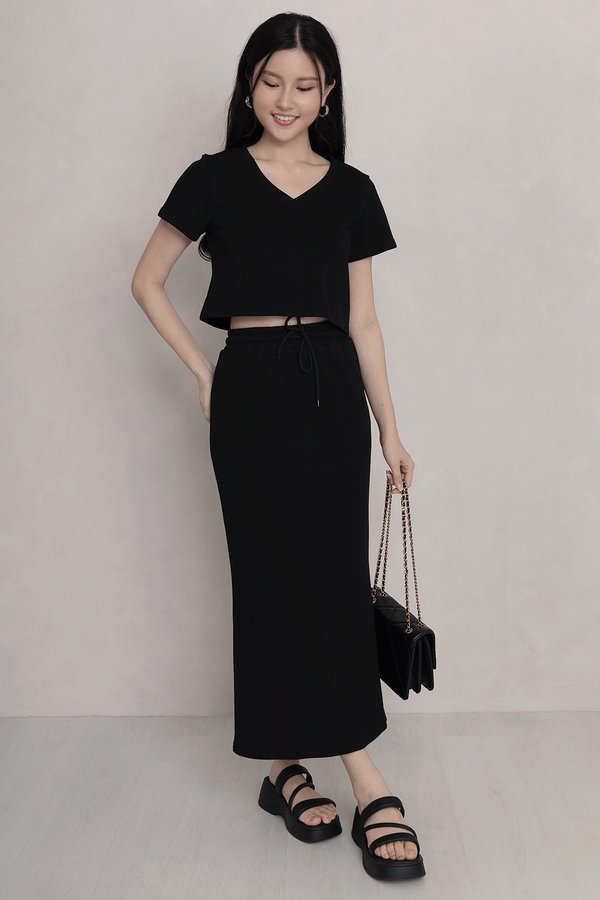Jovie Jogger Midaxi Skirt Black