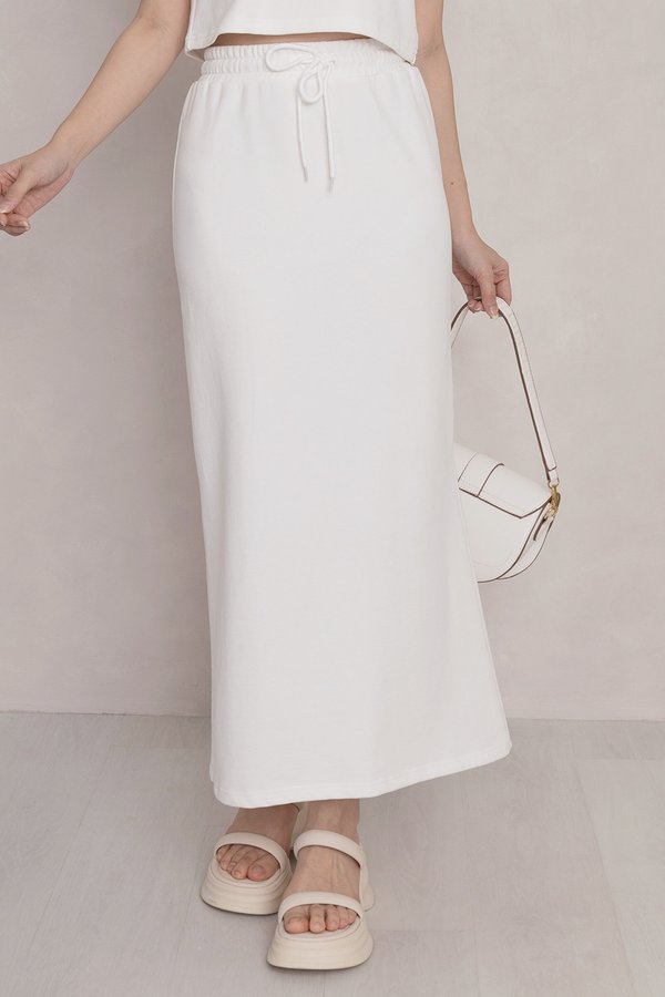 Jovie Jogger Midaxi Skirt White