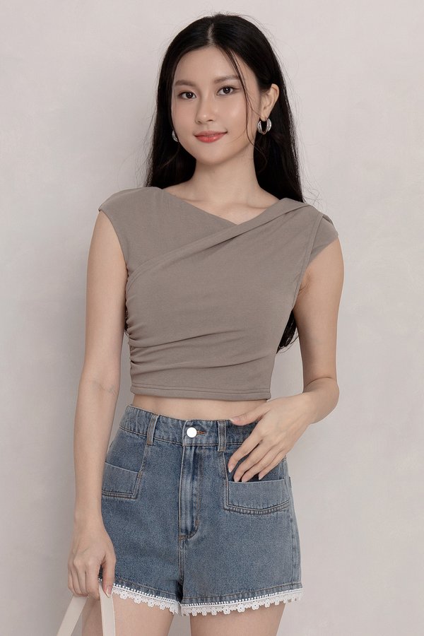 Delaney Padded Top Taupe *PLUSH*