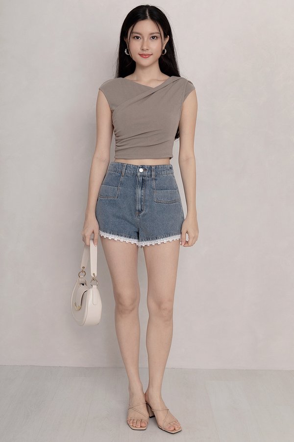 Delaney Padded Top Taupe *PLUSH*
