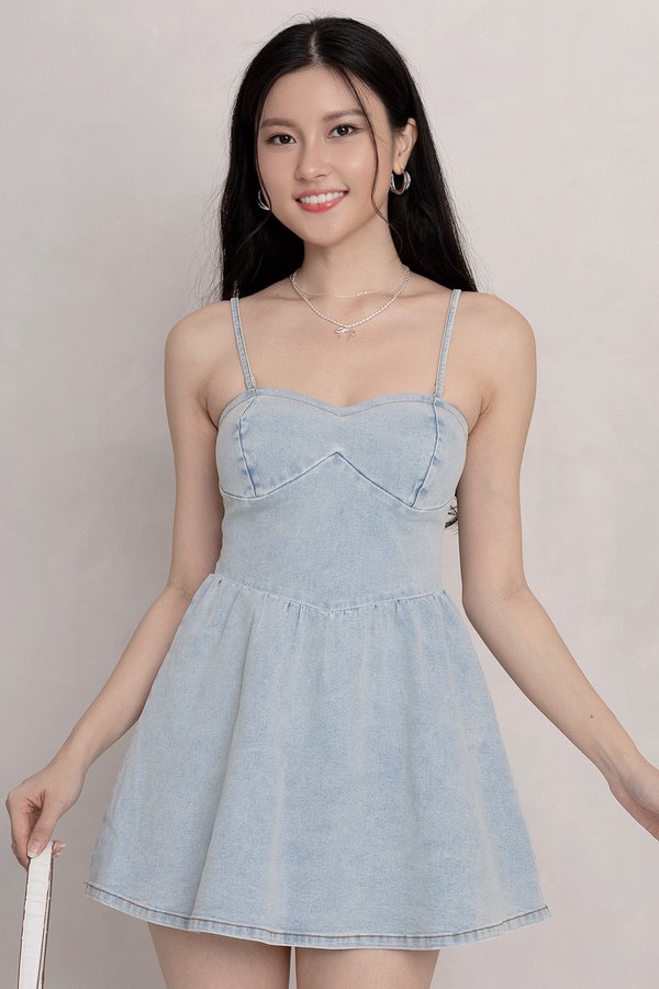 Tabita Denim Dress Romper Light Wash