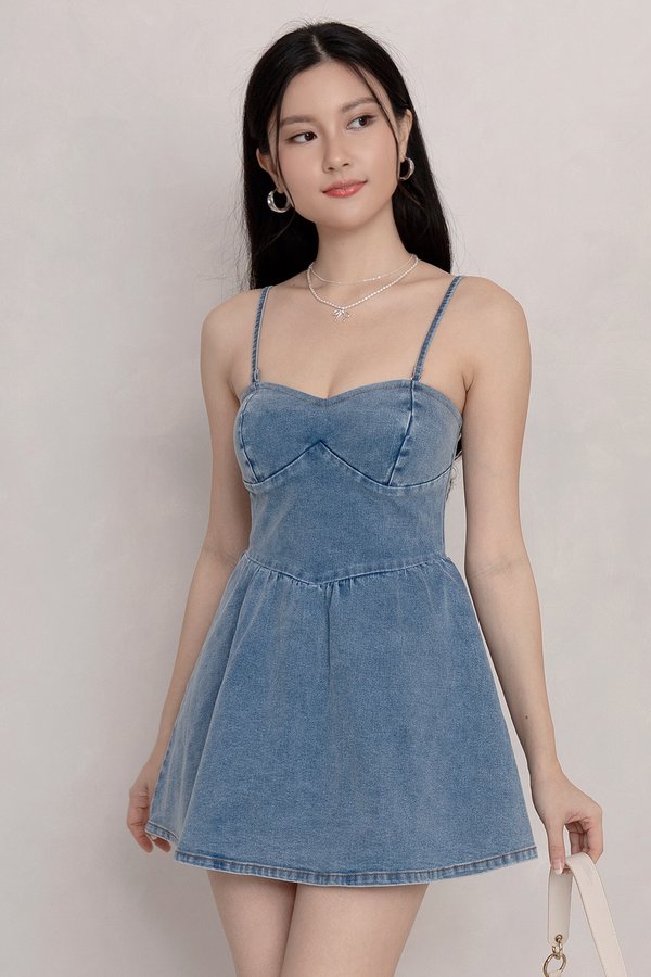 Tabita Denim Dress Romper Stone Wash