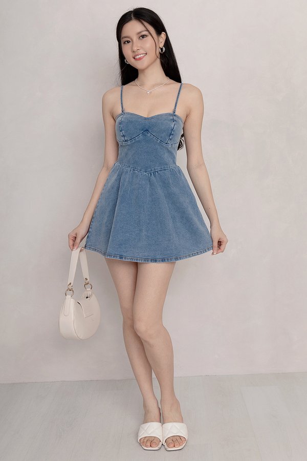 Tabita Denim Dress Romper Stone Wash