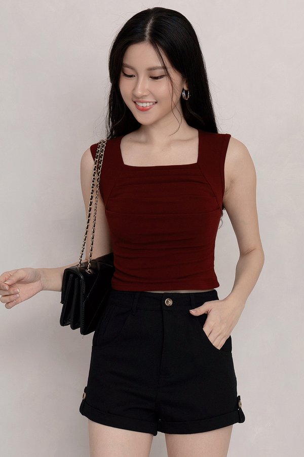 Sonia Padded Top Maroon *PLUSH*