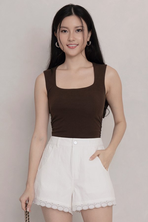 Noemi Denim Shorts White