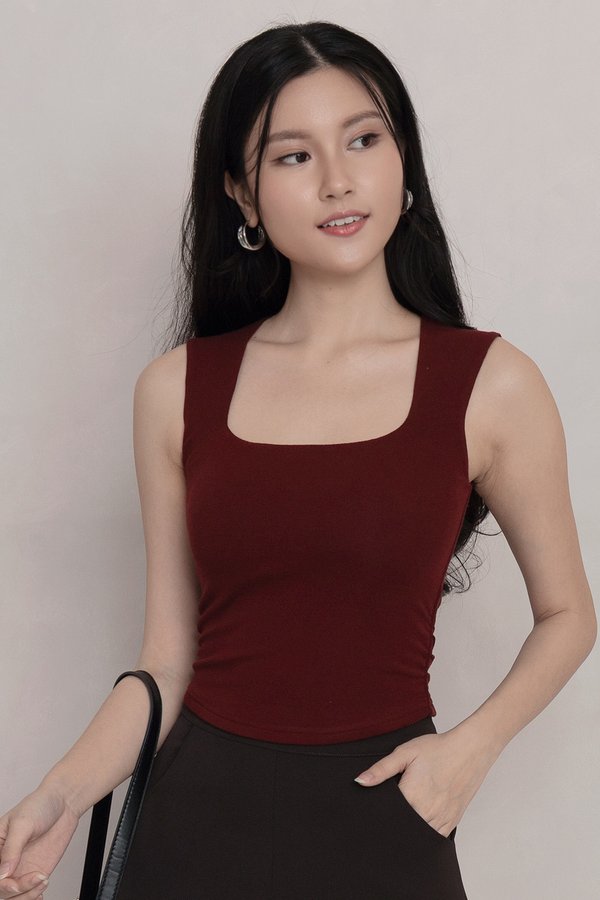 Tasha Padded Top Maroon *PLUSH*