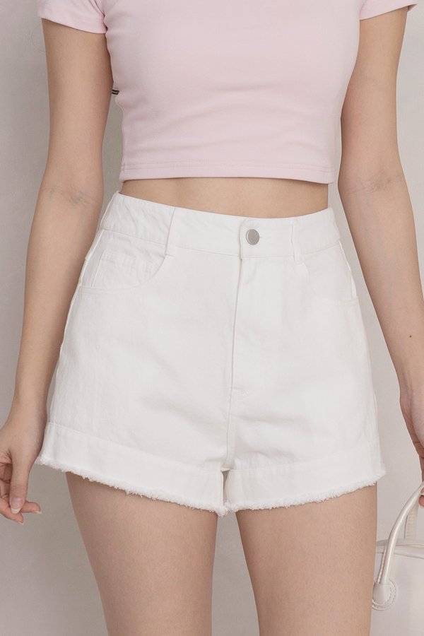 Norah Denim Shorts White