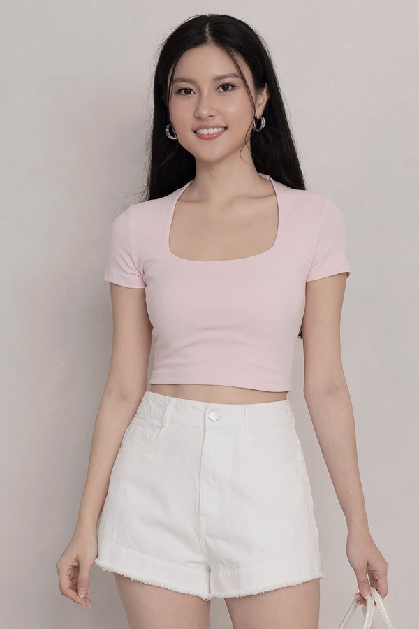 Norah Denim Shorts White
