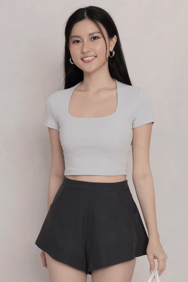 Jane Padded Top Ice Grey Blue *PLUSH*