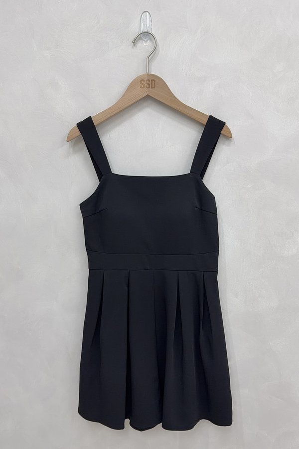 Rose Padded Romper Black