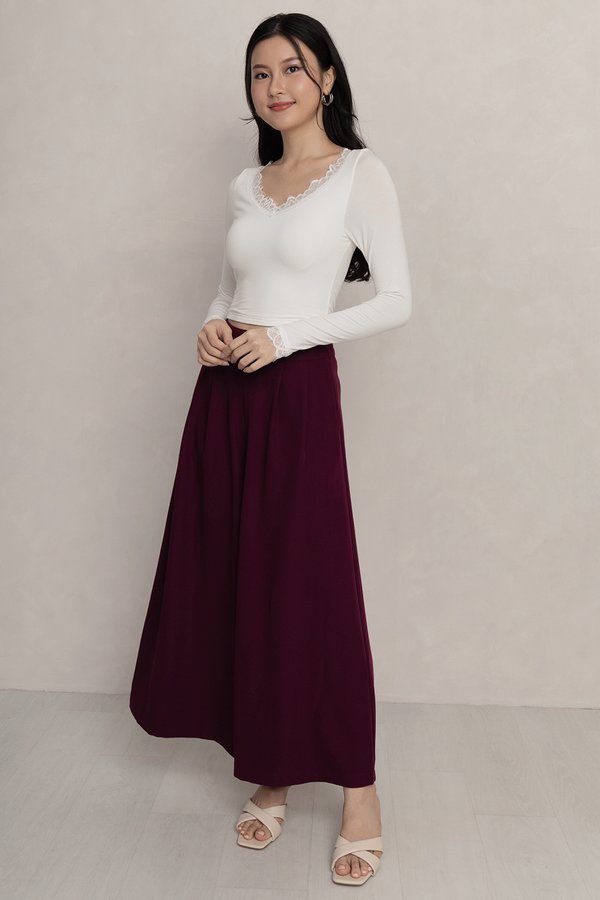 Cleeo Culottes Plum Burgundy