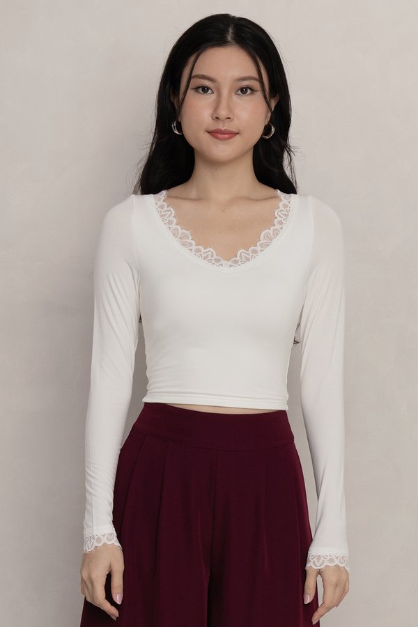Fia Lace Padded Top White *MM*