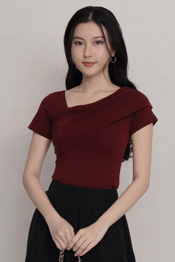 Jordyn Padded Top Maroon *PLUSH*