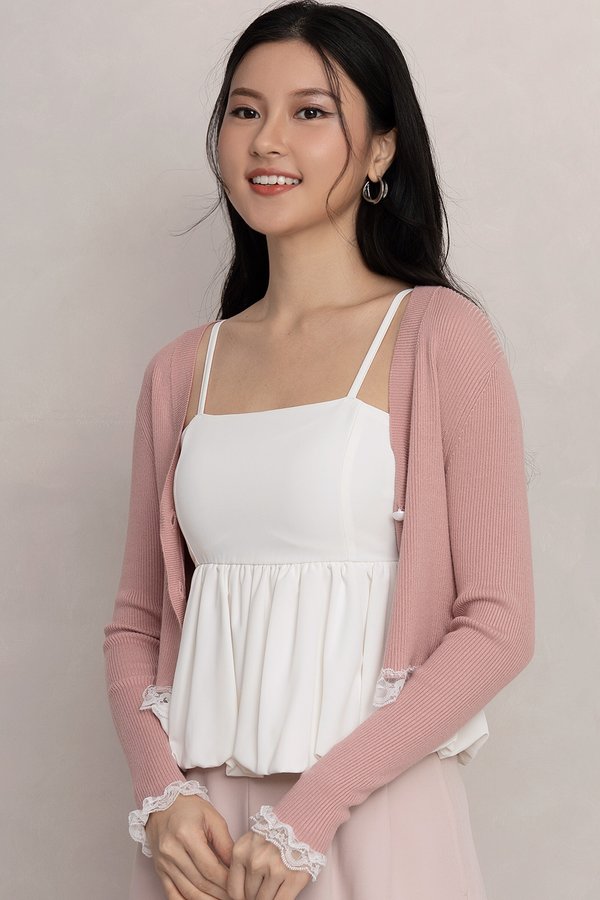Kennedy Lace Cardi Pink