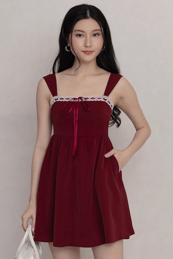 Tilda Romper Dress Maroon