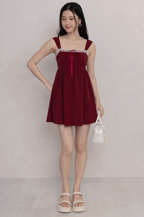 Tilda Romper Dress Maroon