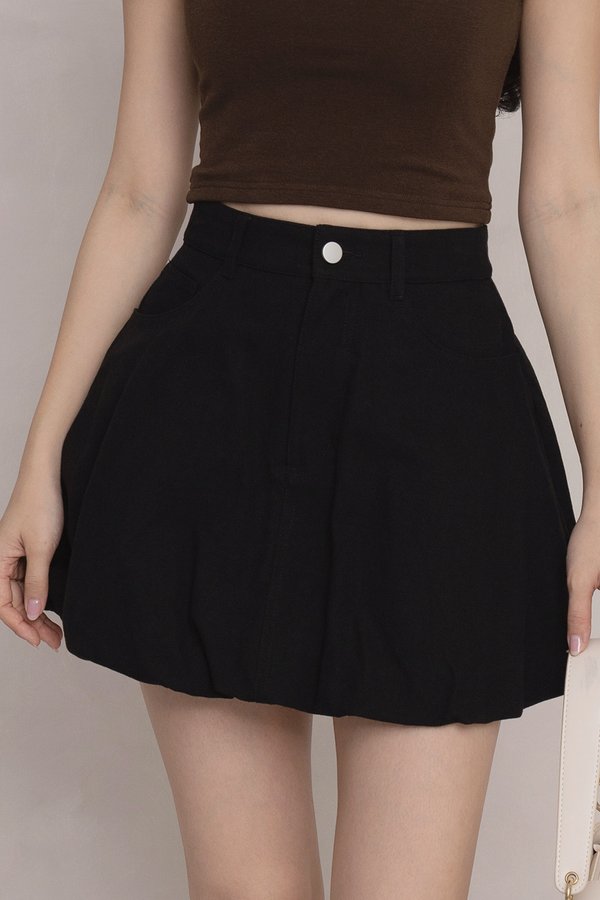 Terra Bubble Denim Skorts Black